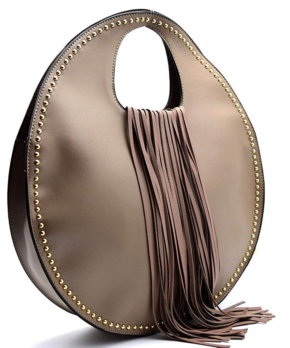 Spring Beaded Print Round Satchel Bag main image 0